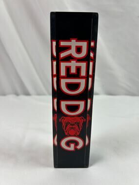 Vintage Red Dog Beer Tap Handle 1990s 3 Sided Acrylic Plank Road Brewery